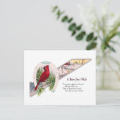 Kardinaal en Hoefijzer  Nieuwjaar Feestdagenkaart (Staand voorkant)