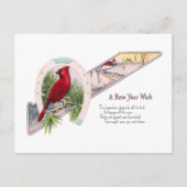 Kardinaal en Hoefijzer  Nieuwjaar Feestdagenkaart (Voorkant)