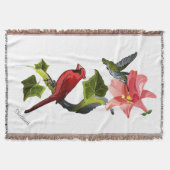 Kardinaal en Hummingbird met Roze Lily en Ivy Deken (Voorkant)