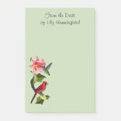Kardinaal en Hummingbird met Roze Lily en Ivy Post-it® Notes (Voorkant)