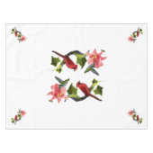 Kardinaal en Hummingbird met Roze Lily en Ivy Tafelkleed (Voorkant (Horizontaal))