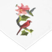 Kardinaal en Hummingbird met Roze Lily en Ivy Tafelkleed (Gekanteld)