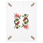 Kardinaal en Hummingbird met Roze Lily en Ivy Tafelkleed (Voorkant)
