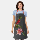 Kardinaal en Hummingbird Roze Lily en Ivy Schort (Gedragen)