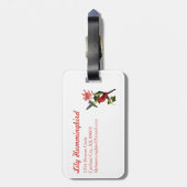 Kardinaal en Hummingbird Roze Lily Gepersonaliseer Bagagelabel (Achterkant verticaal)