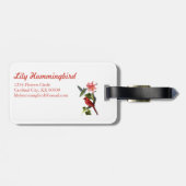 Kardinaal en Hummingbird Roze Lily Gepersonaliseer Bagagelabel (Achterkant horizontaal)