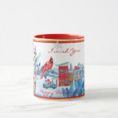 Kardinaal en landschap aanpassen mok (Midden)