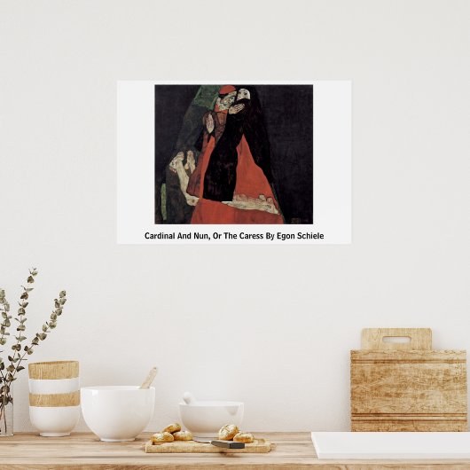 Kardinaal en non, of de kade van Egon Schiele Poster (Keuken)