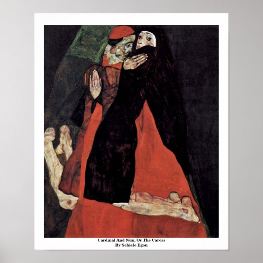 Kardinaal en non, of de kade van Schiele Egon Poster (Voorkant)