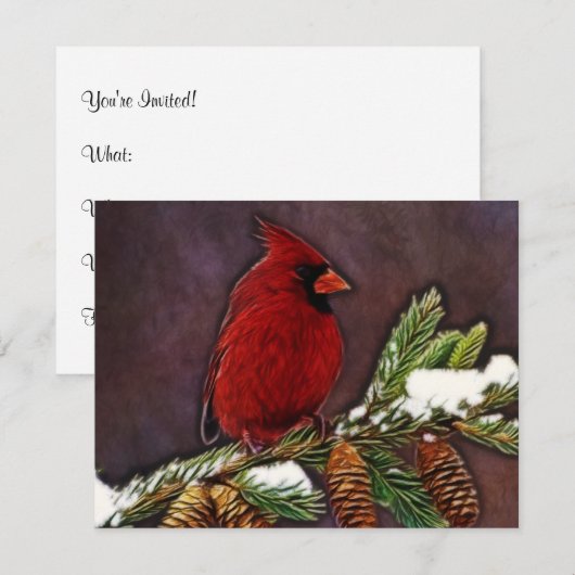 Kardinaal en Pinecones Kaart (Voorkant / Achterkant)