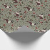 Kardinaal en rendier cadeaupapier (Hoek)