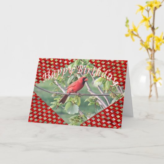 Kardinaal en rooster BD 71-z Kaart (Gele Bloem)