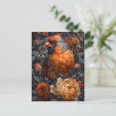 Kardinaal en Rozen Briefkaart (Staand voorkant)