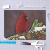 Kardinaal- en Snowy Pinecones Tissuepapier (Craft)