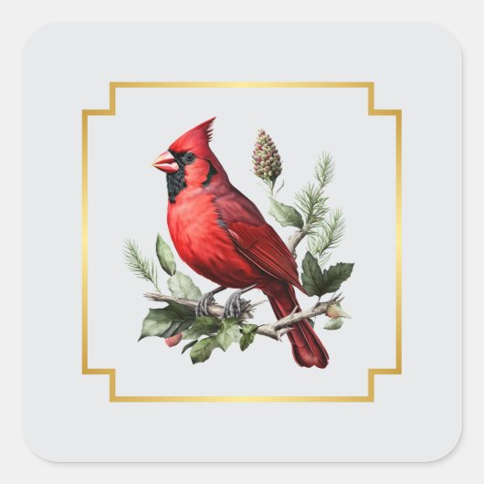 Kardinaal envelop sluitzegels vierkante sticker (Voorkant)
