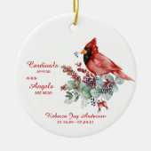 Kardinaal Eucalyptus besmeert foto in liefhebbend  Keramisch Ornament (Voorkant)