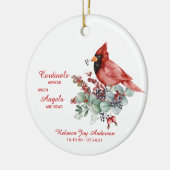 Kardinaal Eucalyptus besmeert foto in liefhebbend  Keramisch Ornament (Links)