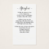 Kardinaal Forever in onze Hearts Funeral Prayer Ka Visitekaartje (Achterkant)