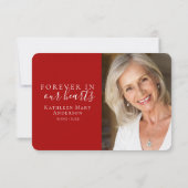 Kardinaal Foto Memorial Funeral Bedankkaart (Achterkant)