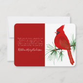 Kardinaal Foto Memorial Funeral Bedankkaart (Voorkant)