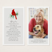 Kardinaal Foto Uitvaart Favor Memorial Kaart (Voorkant /achterkant)