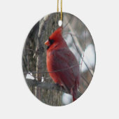Kardinaal fotogezang in wintersieraad keramisch ornament (Rechts)