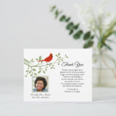 Kardinaal Funeral Hartelijk dank jullie fotonotiti Bedankkaart (Staand voorkant)