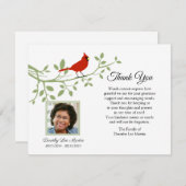 Kardinaal Funeral Hartelijk dank jullie fotonotiti Bedankkaart (Voorkant / Achterkant)