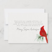 Kardinaal Funeral Memorial Bedankkaart (Voorkant)