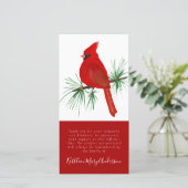 Kardinaal Funeral Memorial Bedankkaart (Staand voorkant)