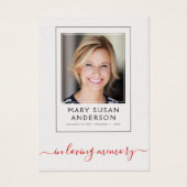 Kardinaal Funeral Memorial Foto Prayer Kaart (Voorkant)