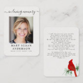 Kardinaal Funeral Memorial Foto Prayer Kaart Notitiekaartje (Voorkant / Achterkant)