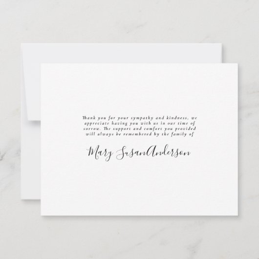 Kardinaal Funeral Memorial Sympathie Dank u wel Bedankkaart (Achterkant)