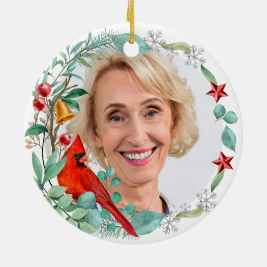 Kardinaal gedenken Keepomwille Persoonlijke foto Keramisch Ornament (Achterkant)