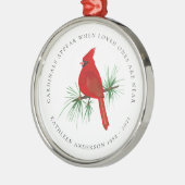 Kardinaal gedenken metalen ornament (Links)