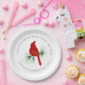 Kardinaal gedenkteken papieren bordje (Feest)