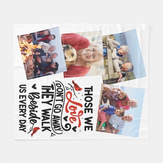 Kardinaal gedicht Foto's Memorial Keepsake Fleece Deken (Voorkant (Horizontaal))