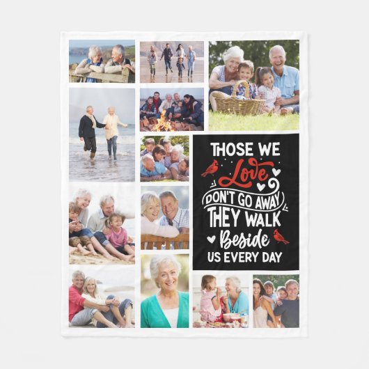 Kardinaal gedicht Foto's Memorial Keepsake Fleece Deken (Voorkant)