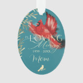 Kardinaal Gedicht Liefdevolle Geheugen Moeder Memo Ornament (voorkant)