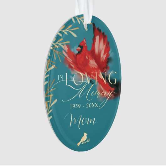 Kardinaal Gedicht Liefdevolle Geheugen Moeder Memo Ornament (voorkant)