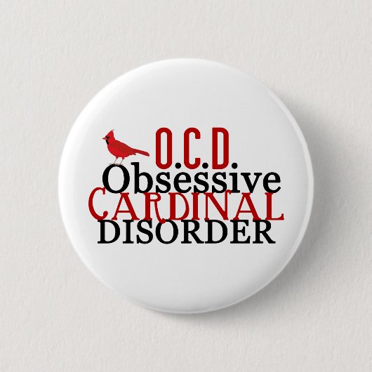 Kardinaal geobsedeerd door Funny Ronde Button 5,7 Cm (Voorkant)