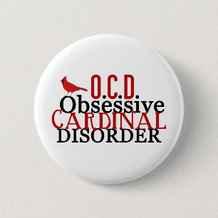 Kardinaal geobsedeerd door Funny Ronde Button 5,7 Cm