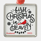 Kardinaal / gepersonaliseerd eerste Kerstmis in de Metalen Ornament (Voorkant)