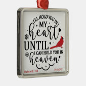 Kardinaal/gepersonaliseerd Ik hou je in mijn hart Metalen Ornament (Rechts)