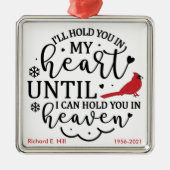 Kardinaal/gepersonaliseerd Ik hou je in mijn hart Metalen Ornament (Voorkant)