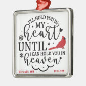 Kardinaal/gepersonaliseerd Ik hou je in mijn hart Metalen Ornament (Links)