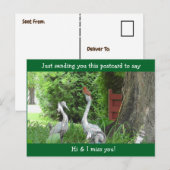 Kardinaal gezegde Hallo en Miss You Briefkaart (Voorkant / Achterkant)