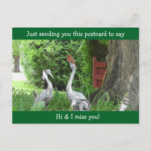 Kardinaal gezegde Hallo en Miss You Briefkaart (Voorkant)