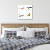 Kardinaal, Grackle, Hummingbird, Oriole Canvas Afdruk (Insitu (Slaapkamer))