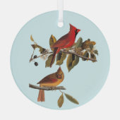 Kardinaal Grosbeak Audubon Birds of America Glas Ornament (Achterkant)